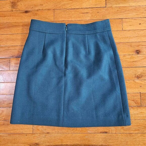 J. Crew Wool Green Chic Classic Pencil Skirt Career Office Size 2 - Picture 6 of 7